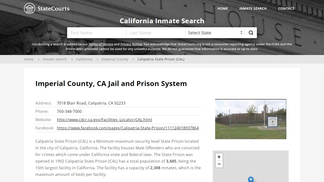 Calipatria State Prison (CAL) Inmate Records Search, California ...